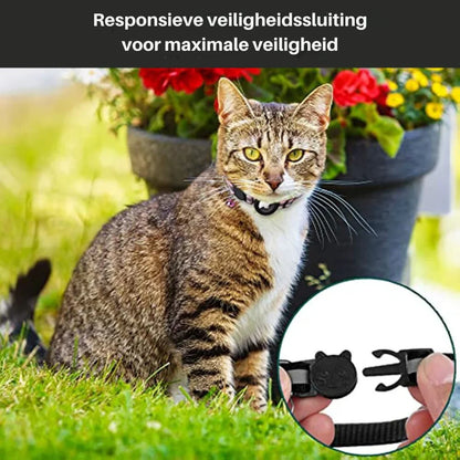 GPS Tracking Collar for Cats with Quick-Release Fastener and Enhanced Reflective Design for Nighttime Visibility