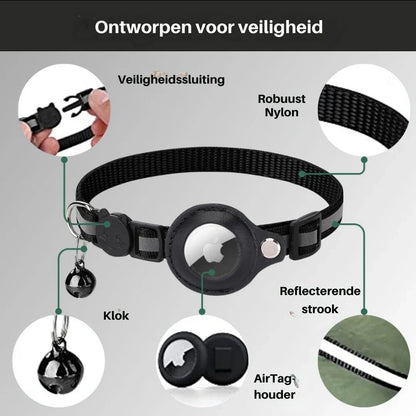 GPS Tracking Collar for Cats with Quick-Release Fastener and Enhanced Reflective Design for Nighttime Visibility